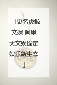 更名虎鲸文娱 阿里大文娱锚定娱乐新生态