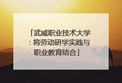 武威职业技术大学：将劳动研学实践与职业教育结合