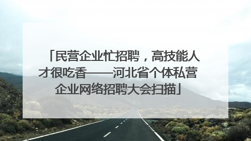 民营企业忙招聘，高技能人才很吃香——河北省个体私营企业网络招聘大会扫描