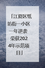 江夏区纸坊街一小区一年逆袭 荣获2024年示范项目