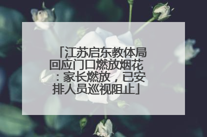 江苏启东教体局回应门口燃放烟花：家长燃放，已安排人员巡视阻止