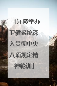 江陵举办卫健系统深入贯彻中央八项规定精神轮训