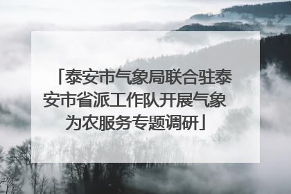 泰安市气象局联合驻泰安市省派工作队开展气象为农服务专题调研