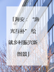 海安：“渔光互补” 绘就乡村振兴新图景