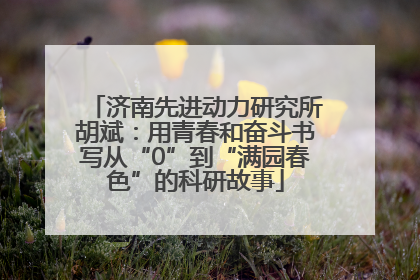 济南先进动力研究所胡斌：用青春和奋斗书写从“0”到“满园春色”的科研故事