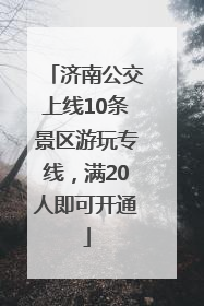 济南公交上线10条景区游玩专线，满20人即可开通