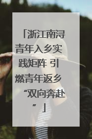 浙江南浔青年入乡实践矩阵 引燃青年返乡“双向奔赴”