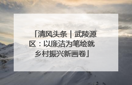 清风头条｜武陵源区：以廉洁为笔绘就乡村振兴新画卷