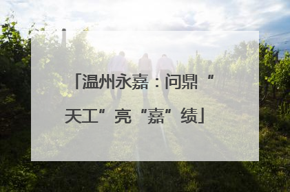 温州永嘉：问鼎“天工”亮“嘉”绩