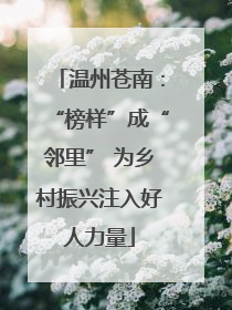 温州苍南：“榜样”成“邻里” 为乡村振兴注入好人力量