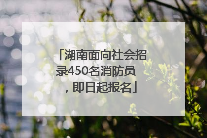 湖南面向社会招录450名消防员，即日起报名