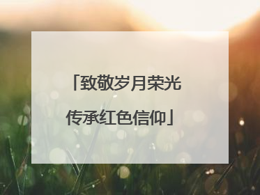 致敬岁月荣光 传承红色信仰