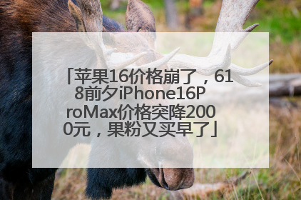 苹果16价格崩了，618前夕iPhone16ProMax价格突降2000元，果粉又买早了