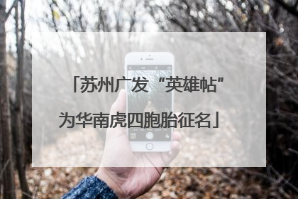 苏州广发“英雄帖”为华南虎四胞胎征名