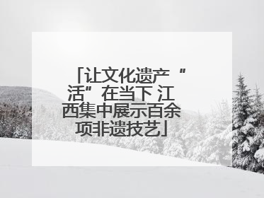 让文化遗产“活”在当下 江西集中展示百余项非遗技艺
