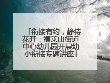 衔接有约，静待花开：福莱山街道中心幼儿园开展幼小衔接专题讲座