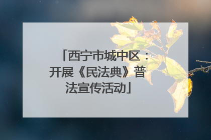 西宁市城中区：开展《民法典》普法宣传活动