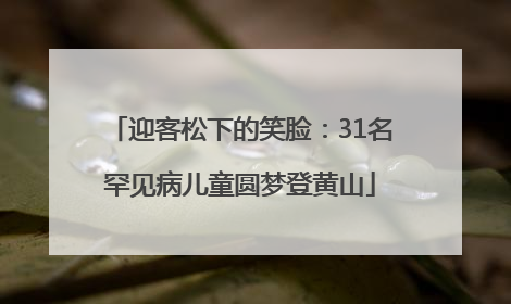迎客松下的笑脸：31名罕见病儿童圆梦登黄山
