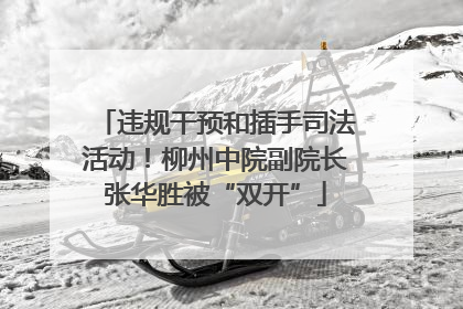 违规干预和插手司法活动！柳州中院副院长张华胜被“双开”