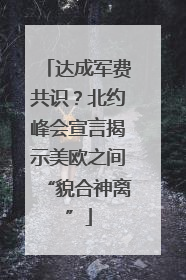 达成军费共识？北约峰会宣言揭示美欧之间“貌合神离”