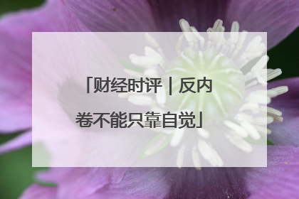 财经时评｜反内卷不能只靠自觉