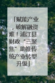 赋能产业，破解融资难！浦江县财政“三聚焦”助推传统产业转型升级