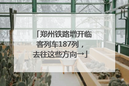 郑州铁路增开临客列车187列，去往这些方向→