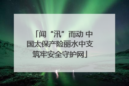 闻“汛”而动 中国太保产险丽水中支筑牢安全守护网