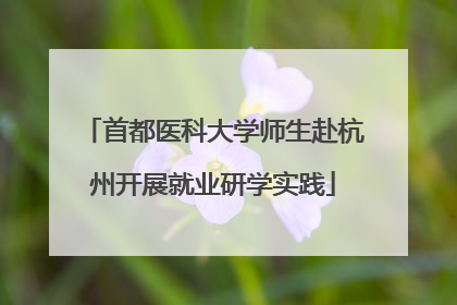 首都医科大学师生赴杭州开展就业研学实践