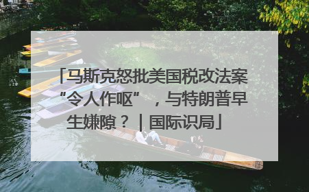 马斯克怒批美国税改法案“令人作呕”，与特朗普早生嫌隙？｜国际识局