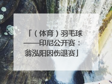 （体育）羽毛球——印尼公开赛：翁泓阳因伤退赛