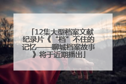 12集大型档案文献纪录片《“档”不住的记忆——聊城档案故事》将于近期播出