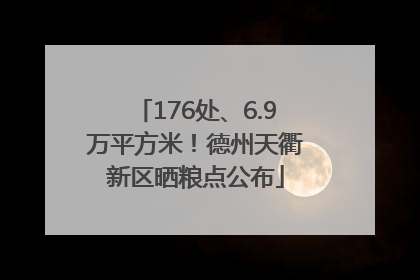 176处、6.9万平方米！德州天衢新区晒粮点公布