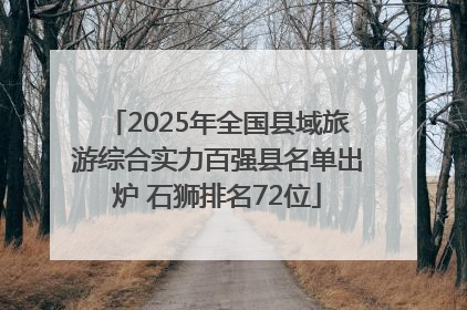 2025年全国县域旅游综合实力百强县名单出炉 石狮排名72位