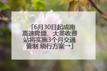 6月30日起成南高速隆盛、大英收费站将实施3个月交通管制 绕行方案→