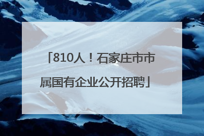 810人！石家庄市市属国有企业公开招聘