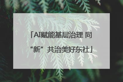 AI赋能基层治理 同“新”共治美好东社